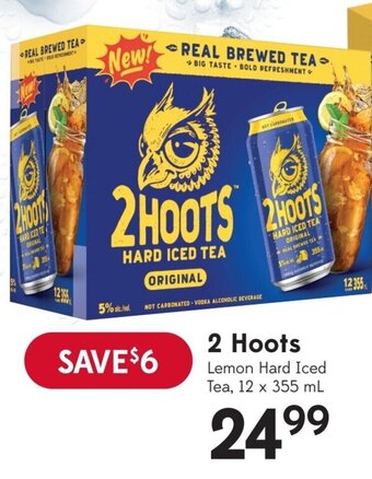 Sobeys 2 Hoots Lemon Hard Iced Tea, 12 x 355 mL offer