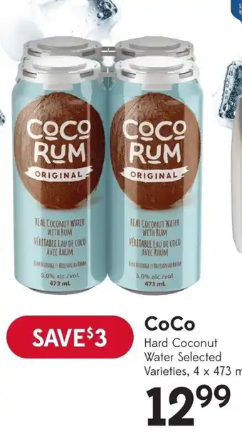 Sobeys CoCo Hard Coconut Water Selected Varieties, 4 x 473 mL offer