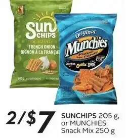 Sobeys SUNCHIPS 205 g, or MUNCHIES Snack Mix 250 g offer