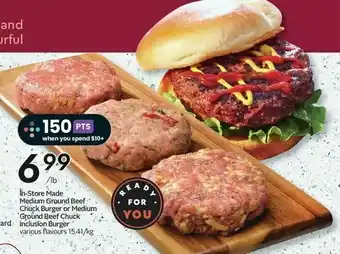 Sobeys In-Store Made Medium Ground Beef Chuck Burger or Medium Ground Beef Chuck offer
