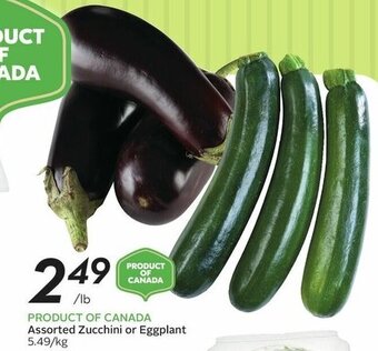 Sobeys Assorted Zucchini or Eggplant 5.49/kg offer