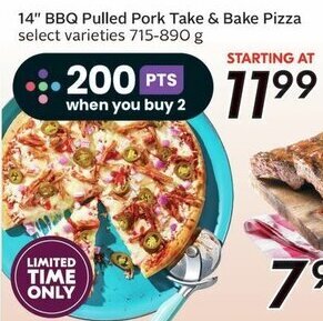 Sobeys 14" BBQ Pulled Pork Take & Bake Pizza offer
