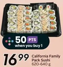 Sobeys California Family Pack Sushi 620-640 g offer