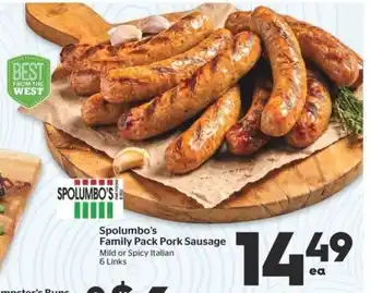 Calgary Co-op Spolumbo's Family Pack Pork Sausage offer