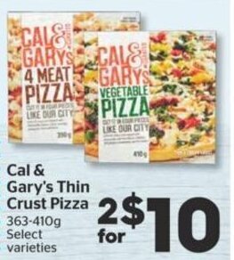 Calgary Co-op Cal & Gary's Thin Crust Pizza 363-410g offer