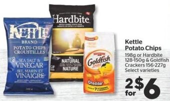 Calgary Co-op Kettle Potato Chips 198g or Hardbite 128-150g & Goldfish Crackers 156-227g offer