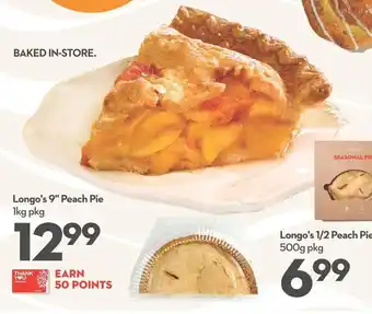 Longo's Longo's 9" Peach Pie 1kg pkg offer