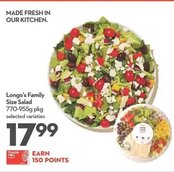 Longo's Longo's Family Size Salad 770-955g pkg offer