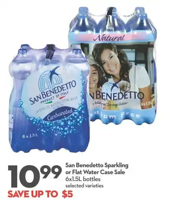 Longo's San Benedetto Sparkling or Flat Water Case Sale 6x1.5L offer