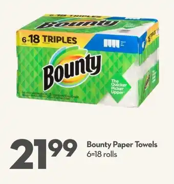 Longo's Bounty Paper Towels 6-18 rolls offer