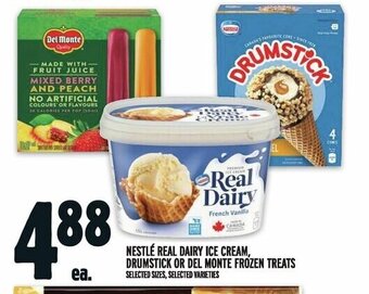 Metro NESTLÉ REAL DAIRY ICE CREAM, DRUMSTICK OR DEL MONTE FROZEN TREATS offer