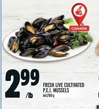 Metro FRESH LIVE CULTIVATED P.E.I. MUSSELS offer