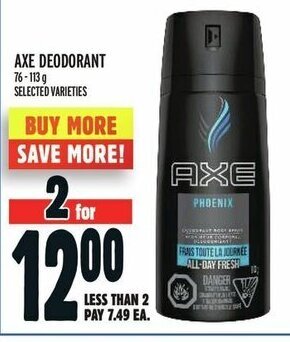 Metro AXE DEODORANT offer
