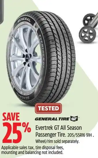 Canadian Tire Evertrek GT All Season Passenger Tire offer