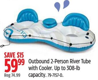 Canadian Tire Outbound 2-Person River Tube with Cooler offer