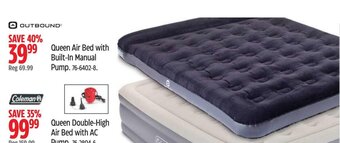 Canadian Tire Queen Air Bed with Built-In Manual Pump offer