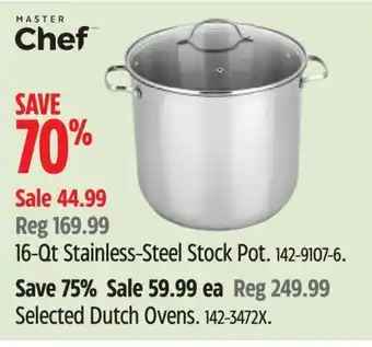 Canadian Tire 16-Qt Stainless-Steel Stock Pot offer