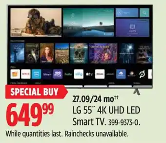 Canadian Tire LG 55" 4K UHD LED Smart TV offer