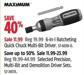 Canadian Tire 6-in-1 Ratcheting Quick Chuck Multi-Bit Driver offer
