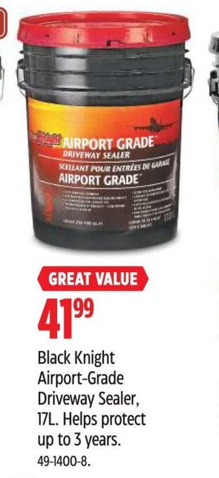 Canadian Tire Black Knight Airport-Grade Driveway Sealer, 17L offer