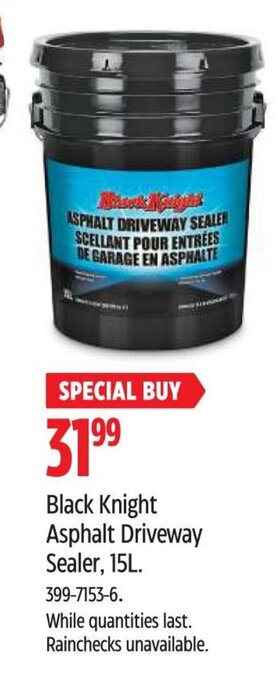 Canadian Tire Black Knight Asphalt Driveway Sealer, 15L. offer