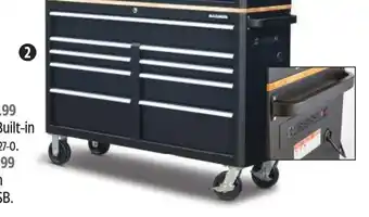 Canadian Tire 56" 9-Drawer Cabinet with Built-in Power Bar with USB. 2000-lb caster capacity offer