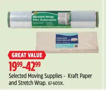 Canadian Tire Selected Moving Supplies - Kraft Paper and Stretch Wrap offer