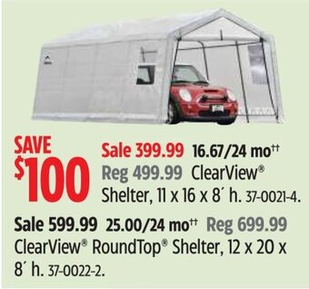 Canadian Tire ClearView® Shelter, 11 x 16 x 8' h. offer