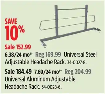 Canadian Tire Universal Steel adjustable Headache Rack. offer