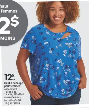 Giant Tiger Haut à découpe pour femmes Assortiment Tailles plus 1X à 3X, #1267841 Aussi offert dans les tailles P à TG offer