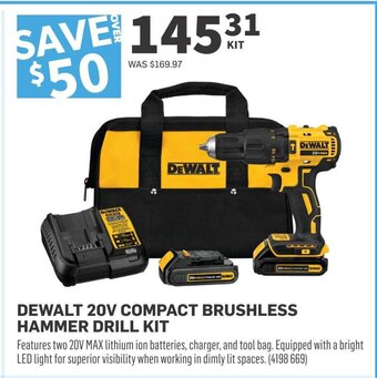 Co-op DEWALT 20V COMPACT BRUSHLESS HAMMER DRILL KIT offer