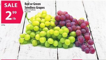 Co-op Red or Green Seedless Grapes offer