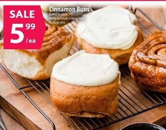 Co-op Cinnamon Buns Baked In-store Sticky or Cream Cheese Iced Package of 6 offer