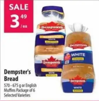 Co-Op Food Dempster's Bread 570-675 g or English Muffins Package of 6 Selected Varieties offer