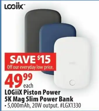 London Drugs LOGIIX Piston Power 5K Mag Slim Power Bank offer