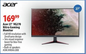 London Drugs Acer 27" VG270 Nitro Gaming Monitor offer