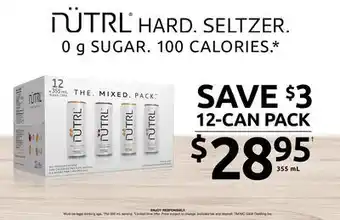 The Beer Store Nütrl hard seltzer 12-can pack offer