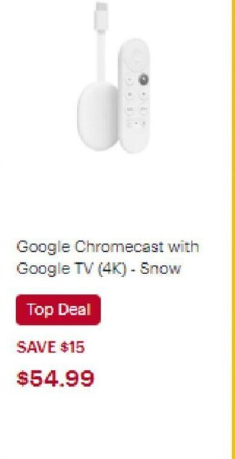 Best Buy Google Chromecast with Google TV (4K) - Snow offer