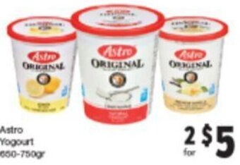 Quality Foods Astro Yogourt 650-750gr offer