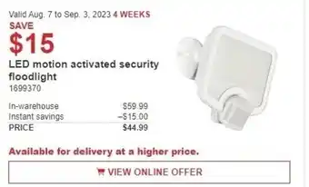 Costco LED motion activated security floodlight offer