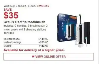 Costco Oral-B electric toothbrush offer