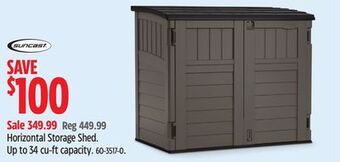 Canadian Tire Suncast horizontal storage shed offer