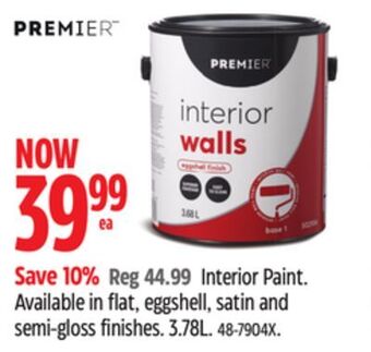 Canadian Tire Premier interior paint offer