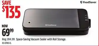 Canadian Tire Foodsaver space-saving vacuum sealer with roll storage offer