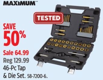 Canadian Tire Maximum 46-pc tap & die set offer