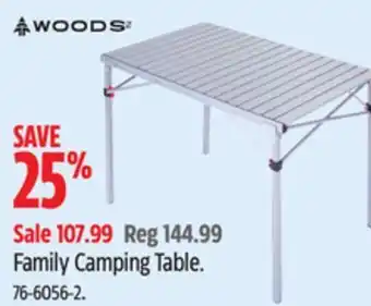 Canadian Tire Woods family camping table offer