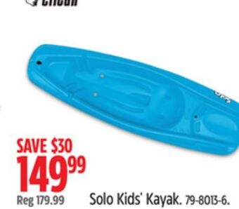 Canadian Tire Pelican solo kids' kayak offer