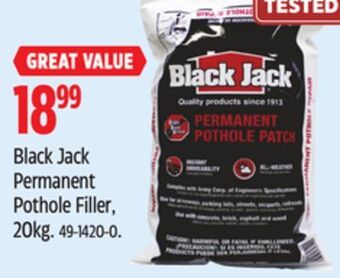 Canadian Tire Black jack permanent pothole filler, 20kg offer