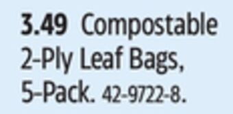 Canadian Tire Compostable 2-ply leaf bags, 5-pack offer