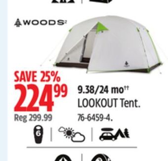 Canadian Tire Woods lookout tent offer